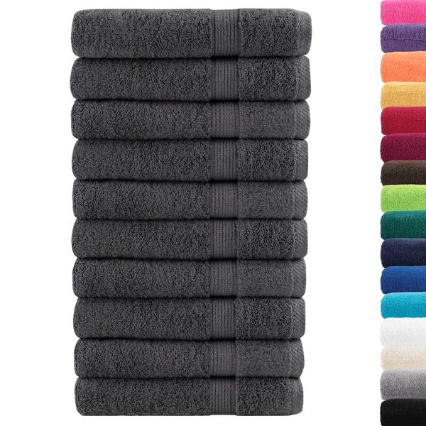 vidaXL Premium Sauna Towels "SOLUND" 10 pcs Anthracite 80x200 cm 600 gsm