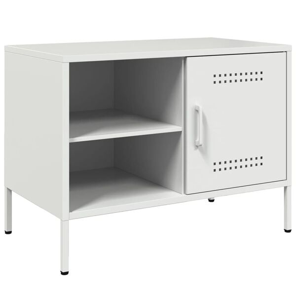 vidaXL TV Cabinet White 68x39x50.5 cm Steel