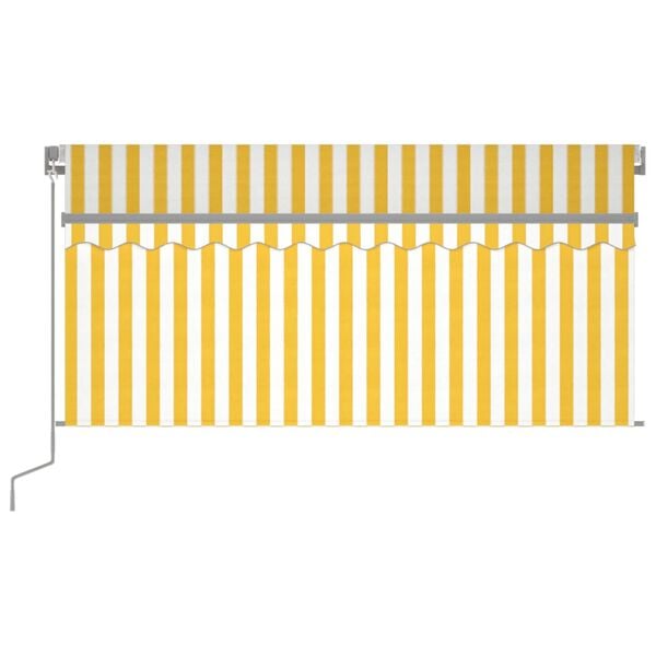 vidaXL Manual Retractable Awning with Blind 3x2.5m Yellow&White