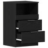 vidaXL Bedside Cabinet Black oak 40 x 35 x 65 cm Engineered wood