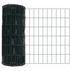 vidaXL Fence with Post Green 0.4 x 50 m Steel and PVC