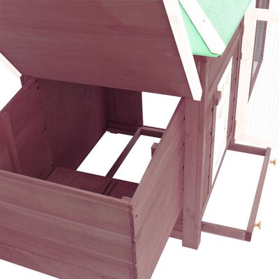 vidaXL Chicken Coop with Nest Box Mocha 190x72x102 cm Solid Firwood