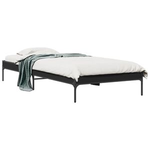 vidaXL Bed Frame without Mattress Black 75x190 cm Small Single