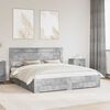 vidaXL Bed Frame Concrete Grey 200 x 200 cm Engineered Wood