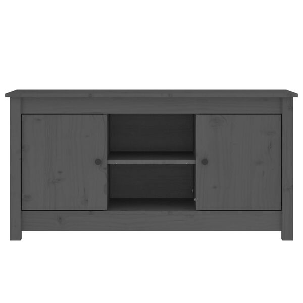 vidaXL TV Cabinet Grey 103x36.5x52 cm Solid Wood Pine