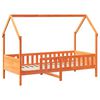 vidaXL Kids' House Bed Frame without Mattress Wax Brown 90x200 cm Pine