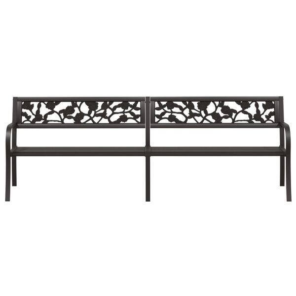 vidaXL Twin Garden Bench 246 cm Black Steel