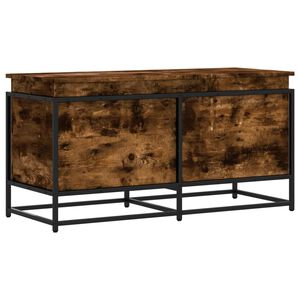 vidaXL Storage Box with Lid Smoked Oak 100x40x51.5 cm Engineered Wood