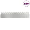 vidaXL Lawn Edgings 10 pcs Silver 103 x 0.05 x 22 cm Galvanised Steel