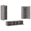 vidaXL 5 Piece TV Wall Units Grey Sonoma Engineered Wood