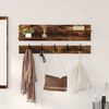 vidaXL Wall-Mounted Coat Rack with Shelf Smoked Oak 90 x 15 x 36 cm
