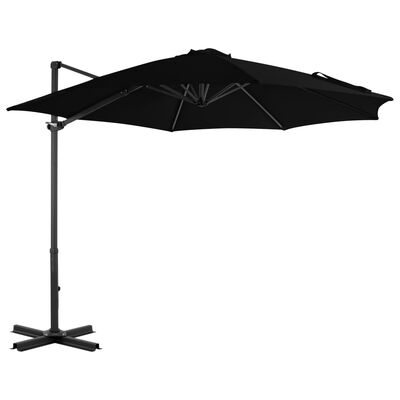 vidaXL Cantilever Umbrella with Aluminium Pole Black 300 cm