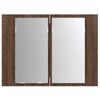 vidaXL LED Mirror Cabinet Brown Oak 60x12x45 cm Engineered Wood