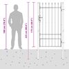 vidaXL Fence Gate with Lock Grey 103 x 225 cm Powder-Coated Steel