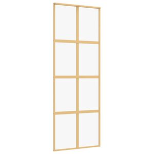 vidaXL Sliding Door Gold 76x205 cm Clear ESG Glass and Aluminium