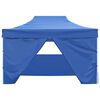 vidaXL Professional Folding Party Tent with 4 Sidewalls 3x4 m Steel Blue