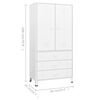 vidaXL Industrial Wardrobe White 90x50x180 cm Metal