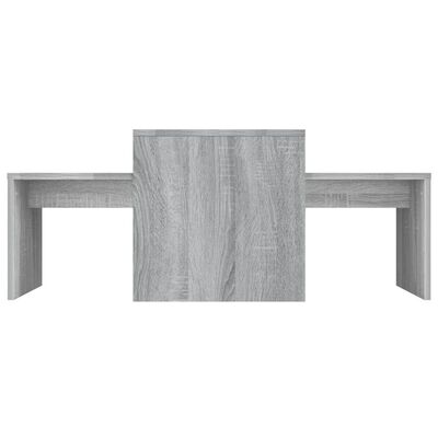vidaXL Coffee Table Set Grey Sonoma 100x48x40 cm Engineered Wood
