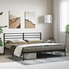 vidaXL Metal Bed Frame without Mattress with Headboard Black 180x200cm
