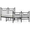 vidaXL Metal Bed Frame without Mattress with Footboard Black 120x200cm