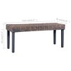 vidaXL Bench 110 cm Grey Natural Kubu Rattan and Solid Mahogany Wood