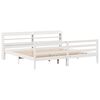 vidaXL Bed Frame with Headboard without Mattress White 180x200 cm Super King