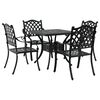 vidaXL Garden Table Set 5 pcs Black Cast Aluminium