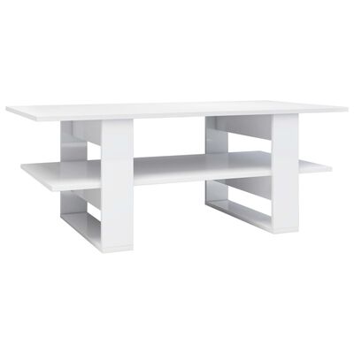 vidaXL Coffee Table High Gloss White 110x55x42 cm Engineered Wood