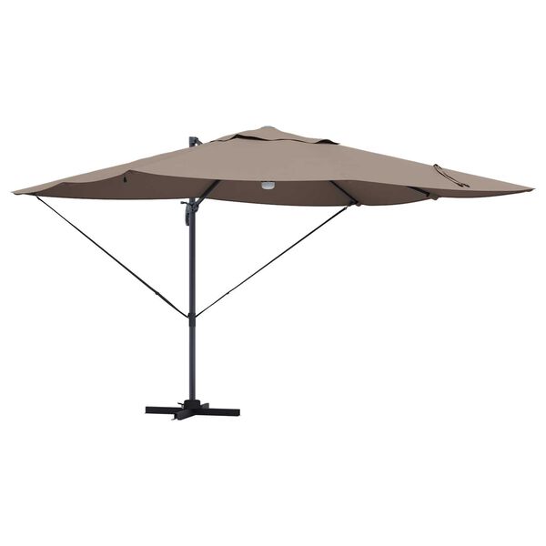 vidaXL Umbrella Taupe 351 x 250 x 253 cm Polyester and Aluminium
