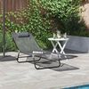 vidaXL Folding Sun Lounger Folding Grey 182 x 55 x 85.5cm Textilene