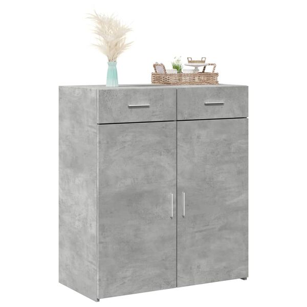 vidaXL Sideboard Concrete Grey 80x42.5x93 cm Engineered Wood