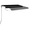 vidaXL Manual Retractable Awning with LED 350x250 cm Anthracite