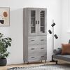 vidaXL Highboard Grey Sonoma 69.5x34x180 cm Engineered Wood
