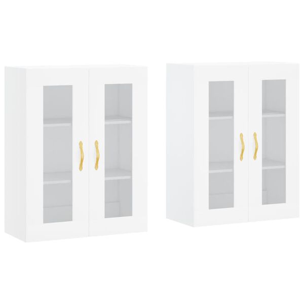 vidaXL Wall Mounted Cabinets 2 pcs White Engineered Wood