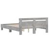 vidaXL Bed Frame with LED without Mattress Concrete Grey 140x200 cm