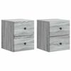 vidaXL Wall-Mounted Bedside Cabinet 2 pcs Grey Sonoma