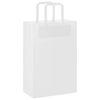 vidaXL Paper Bags 250 pcs with Handles White 21x11x31 cm