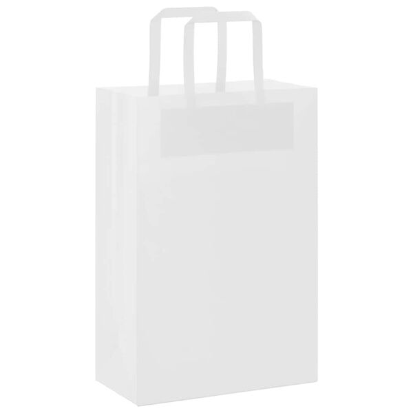 vidaXL Paper Bags 250 pcs with Handles White 21x11x31 cm