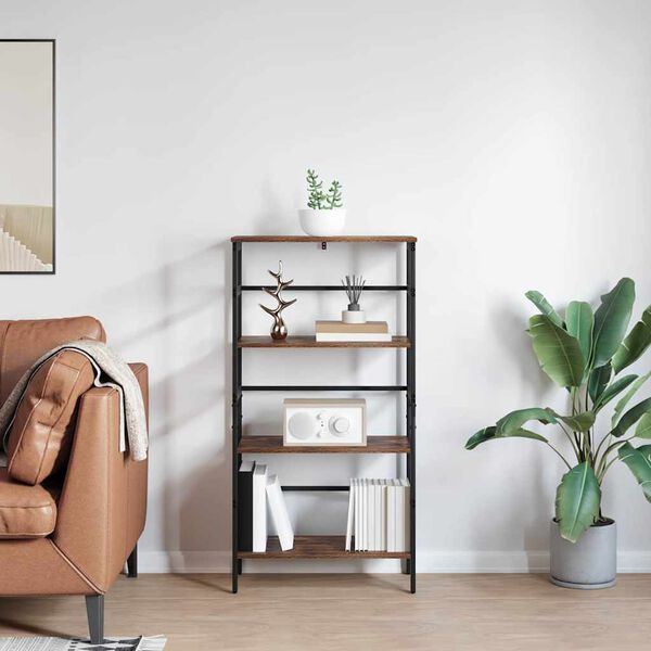 vidaXL Bookshelf Smoked Oak 60 x 29.5 x 115 cm Engineered Wood