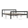 vidaXL Bed Frame without Mattress Black and White Metal 140x200 cm