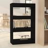 vidaXL Book Cabinet/Room Divider Black 60x30x103 cm Engineered Wood