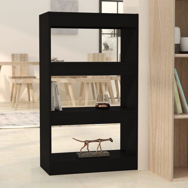 vidaXL Book Cabinet/Room Divider Black 60x30x103 cm Engineered Wood
