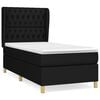 vidaXL Box Spring Bed with Mattress Black 100x200 cm Fabric