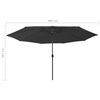 vidaXL Garden Parasol with LED Lights 400 cm Black