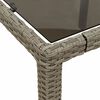 vidaXL Garden Table with Glass Top Light Grey 190x90x75 cm Poly Rattan