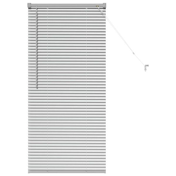 vidaXL Window Blind with Curtains Manual Silver Aluminium