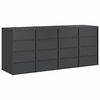 vidaXL Wheelie Bin Storage for 4 Bins Anthracite 272 x 77.5 x 115.5 cm