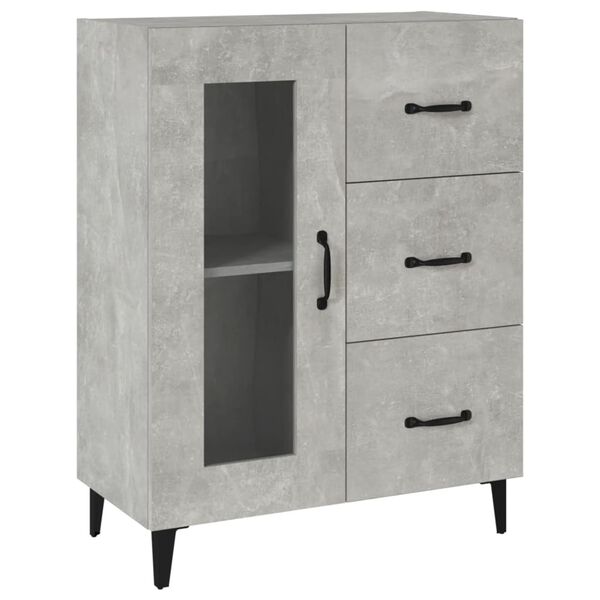 vidaXL Sideboard Concrete Grey 69.5x34x90 cm Engineered Wood