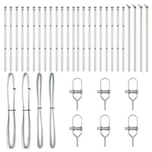 vidaXL Fence Post Other 26 pcs Grey 3.2 x 3.2 x 120 cm Steel