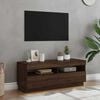 vidaXL TV Cabinet with LED Lights Brown Oak 100x35x40 cm